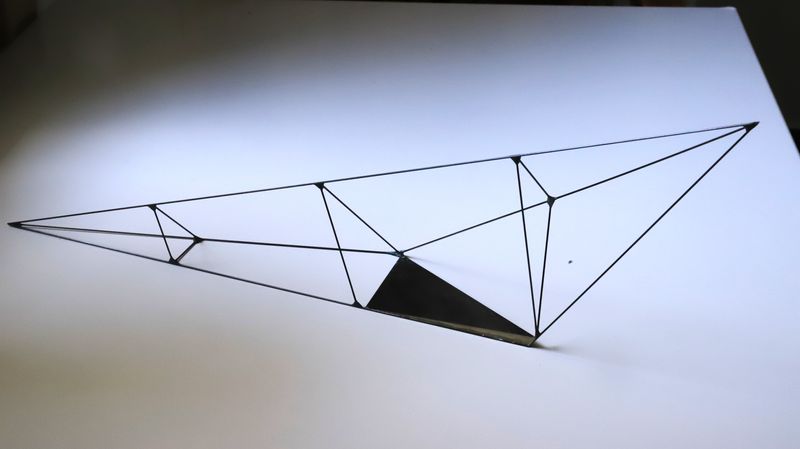 The Bille, a tetrahedron constructed out of a thin skeleton with one small section filled in solid