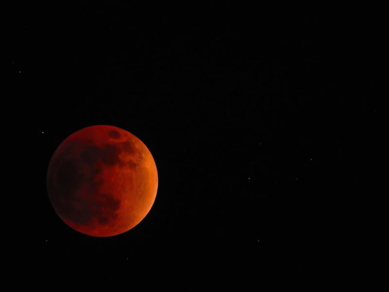 red moon on a black sky