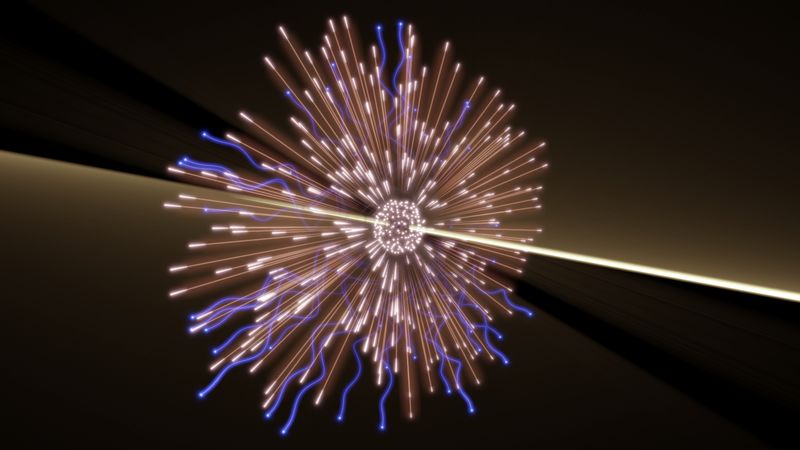 3d illustration of a particle collision