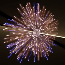 3d illustration of a particle collision
