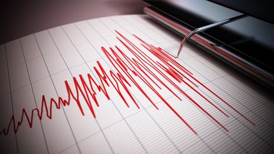 Seismograph data of a large earthquake
