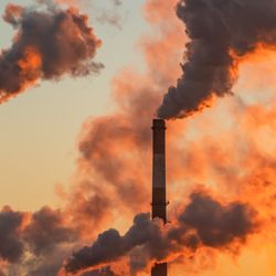 Emissions from factory chimneys