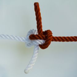 Zeppelin bend knot against a white background.