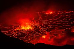 Lava lake at Mount Nyiragongo