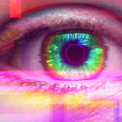 Psychedelic colorful eye