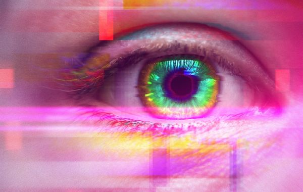 Psychedelic colorful eye