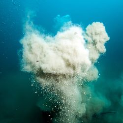 mud explosion at an underwater hot spring
