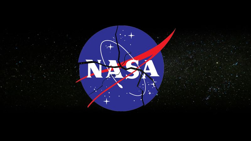 THe NASA meatball logo cracked
