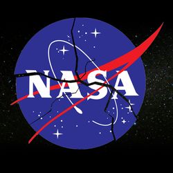 THe NASA meatball logo cracked