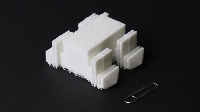 The palm-sized soft robot device. 