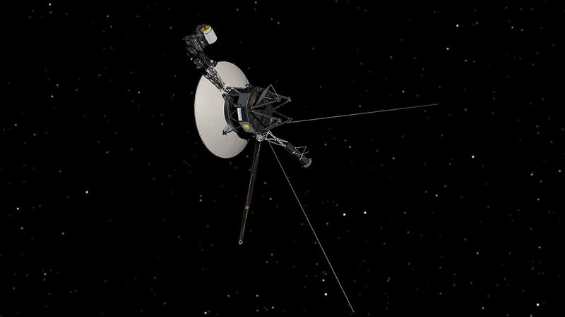 Artist impression of the voyager spacecraft in space