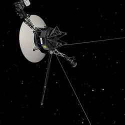 Artist impression of the voyager spacecraft in space