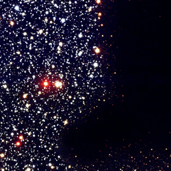 A patch of dark among the stars.