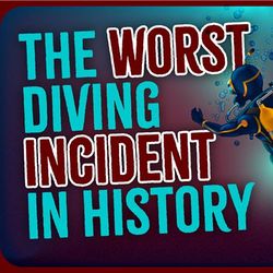 A diver swims next to a saturation chamber