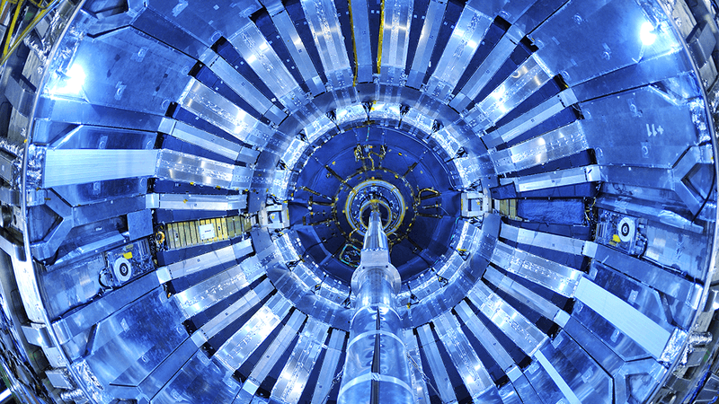 Interior of the Large Hadron Collider at CERN.