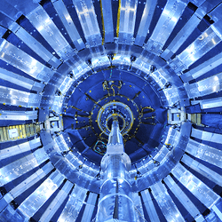 Interior of the Large Hadron Collider at CERN.