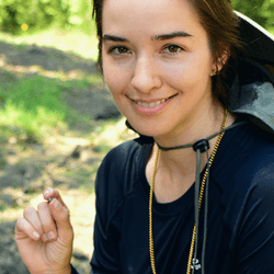 Micherre Fox with a 2.3 carat diamond found in Crater of Diamonds State Park, Arkansas, USA.