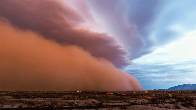 A giant haboob in the Arizona desert.