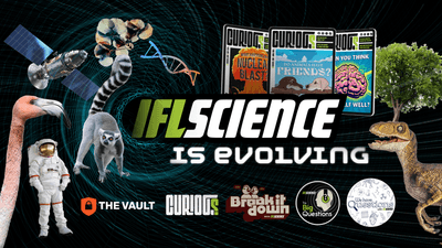 collage of images related to science with "iflscience is evolving" written in the centre