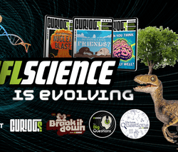 collage of images related to science with "中国飞行艇号码直播 IFLScience is evolving" written in the centre