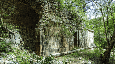Ruins in Sayil, Yucatan, Mexico.