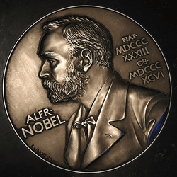 A commemorative Nobel Prize coin.