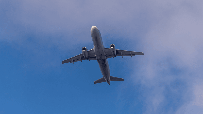 A plane flying overhead can be weighed.