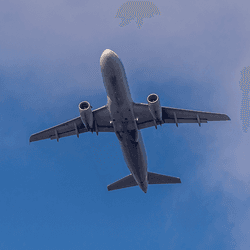 A plane flying overhead can be weighed.