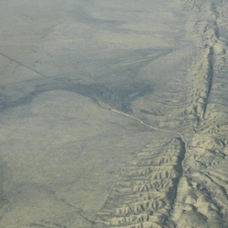 Aerial photo of the San Andreas Fault in the Carrizo Plain