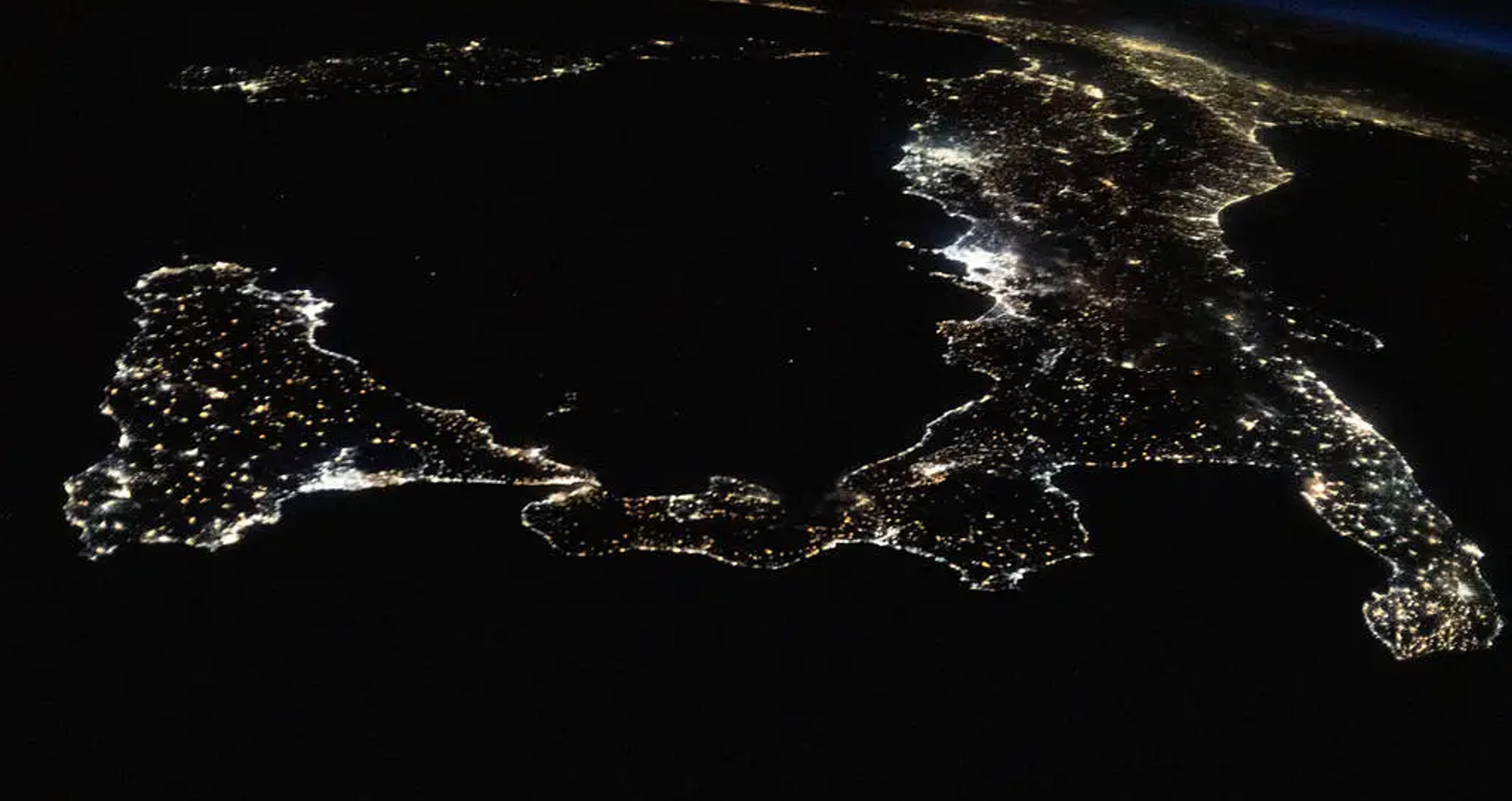 An astronaut onboard the The International Space Station took this picture of Italy and its island of Sicily while cruising over the Mediterranean Sea. An astronaut onboard the The International Space Station took this picture of Italy and its island of Sicily while cruising over the Mediterranean Sea.