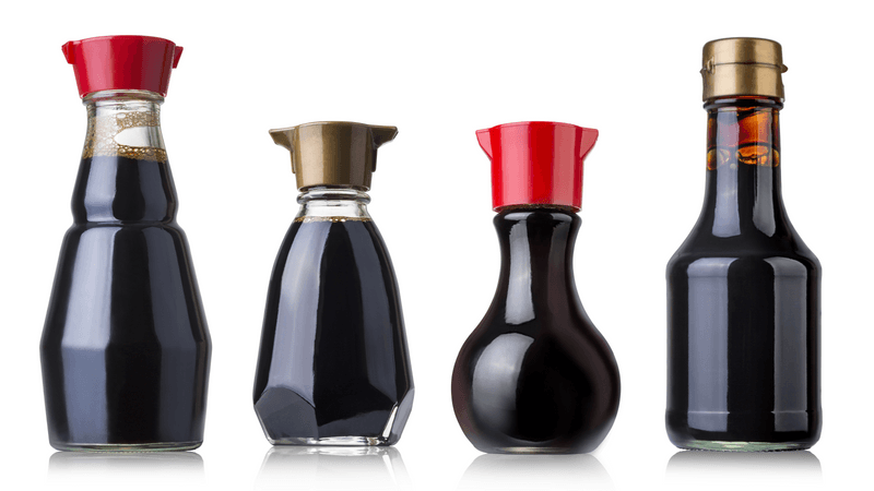 Four bottles of soy sauce