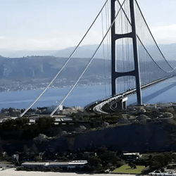A concept design of the Strait of Messina Bridge (Ponte Stretto Messina) between Sicily and mainland Italy. 