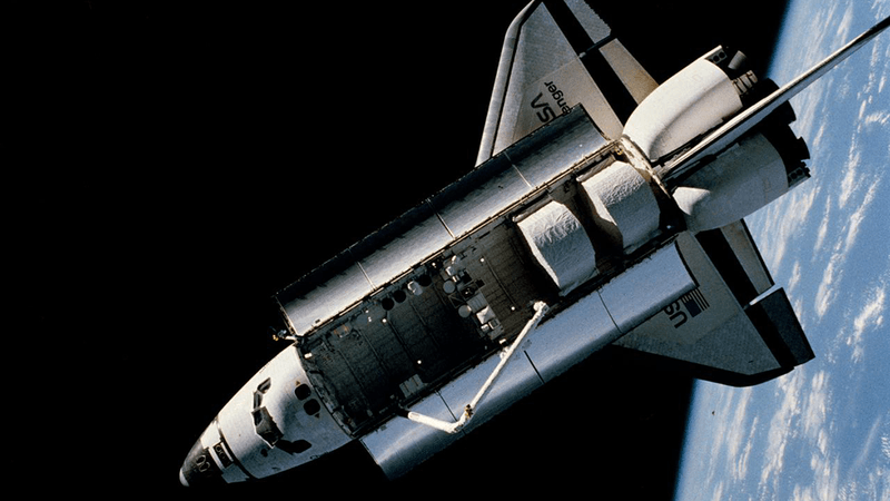 The space shuttle Challenger, captured in space.