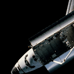 The space shuttle Challenger, captured in space.