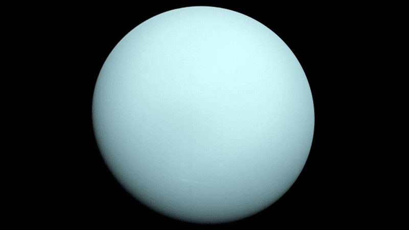 Uranus, imaged by Voyager 2.