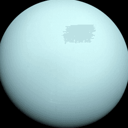 Uranus, imaged by Voyager 2.