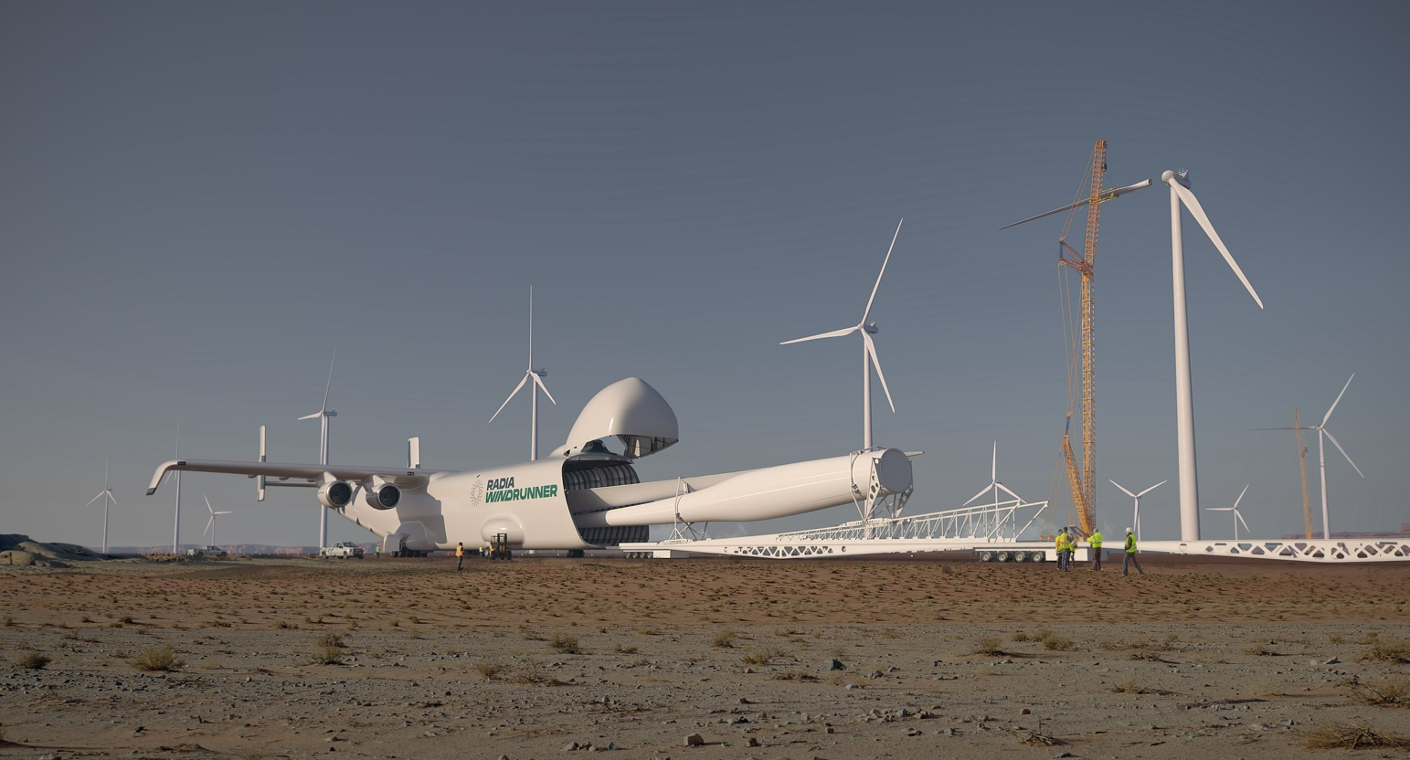 Windrunner could theoretically transport wind turbine blades measuring over 100 meters (328 feet).