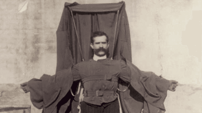 Franz Reichelt in his infamous wingsuit.